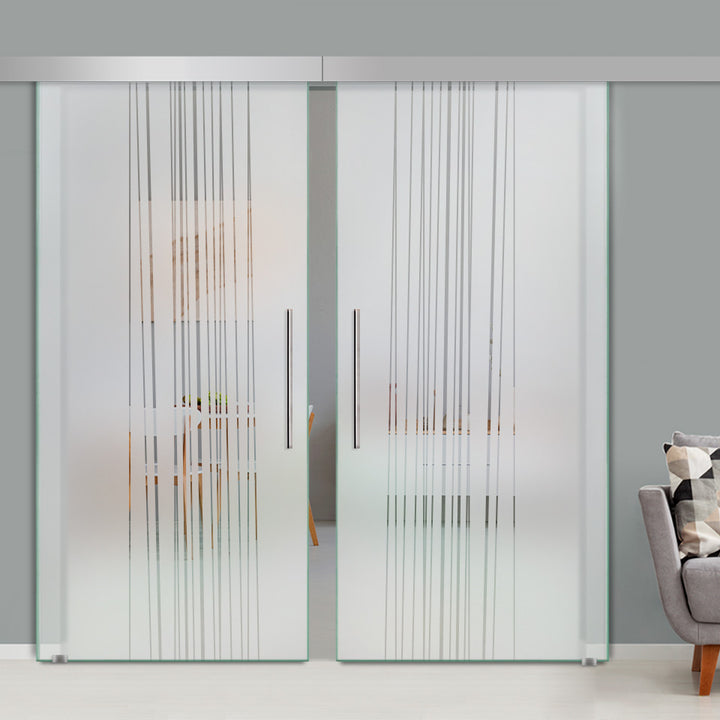 Double Sliding Glass Barn Door A100 SGB2 - 3753 - DoorDiscounter