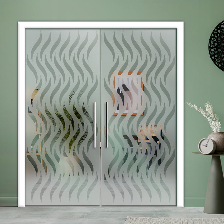 DOUBLE SLIDING POCKET GLASS DOOR WITH TRACK SYSTEM DPTS - 2643 - DoorDiscounter