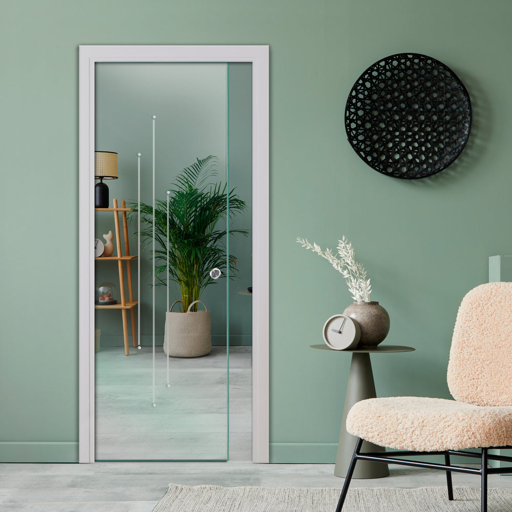 SLIDING POCKET GLASS DOOR WITH TRACK SYSTEM SPTS - 2549 - DoorDiscounter