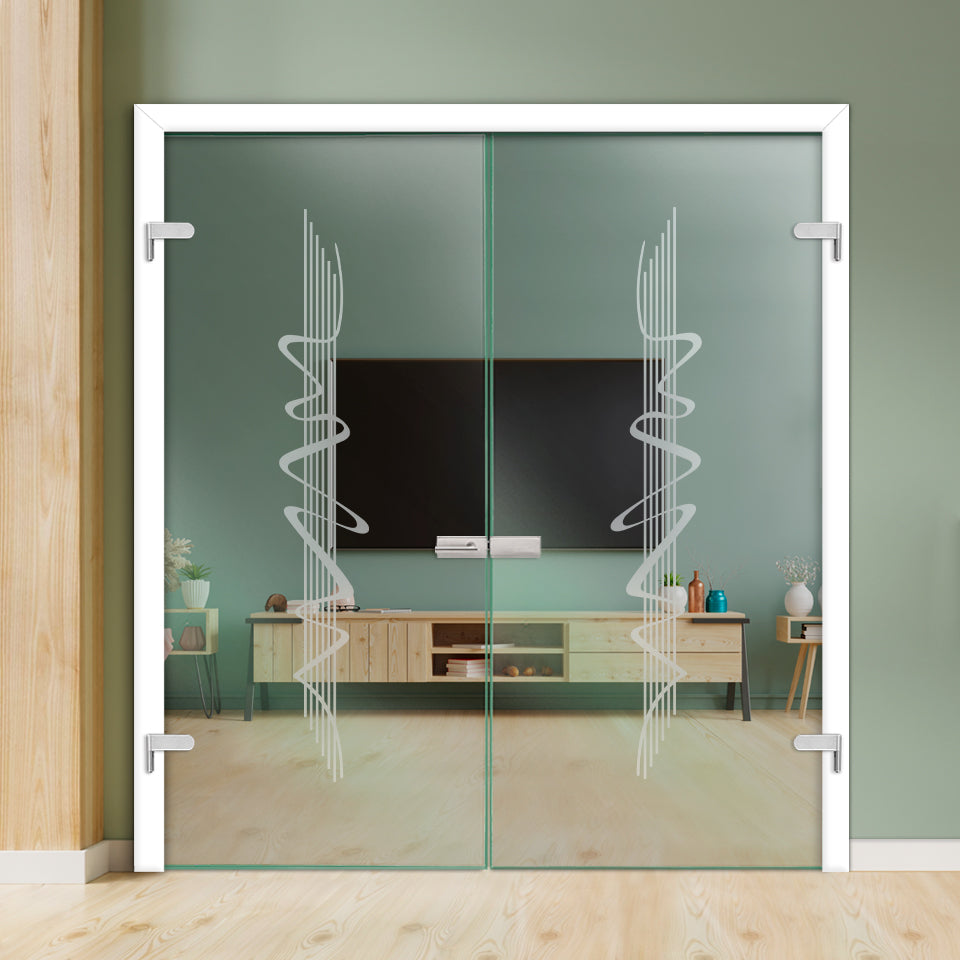 Double Hinged Glass Door  DHDG - 3449 - DoorDiscounter