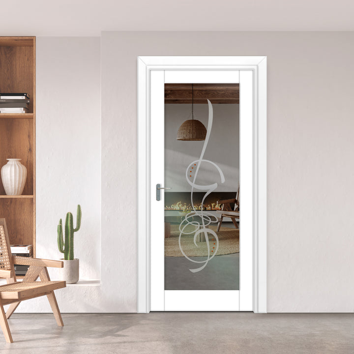 INTERIOR DOOR WITH FROSTED GLASS PANEL IDGP - 2699 - DoorDiscounter