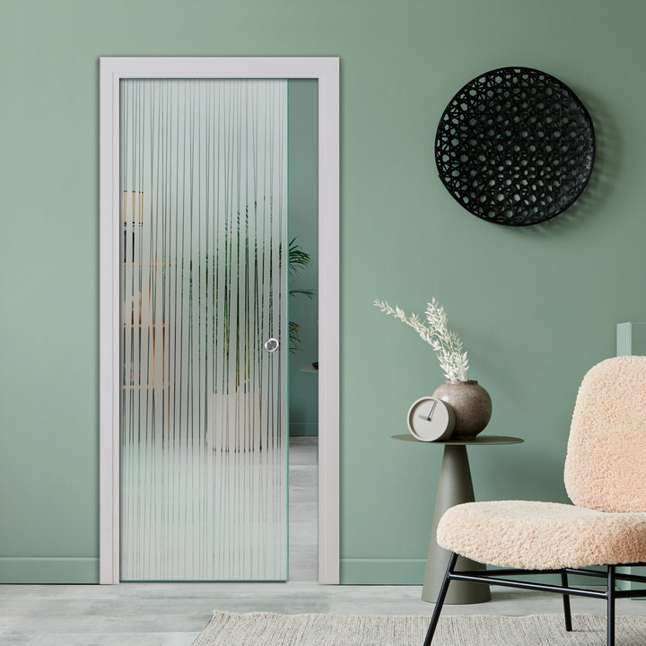 SLIDING POCKET GLASS DOOR WITH TRACK SYSTEM SPTS - 2533 - DoorDiscounter