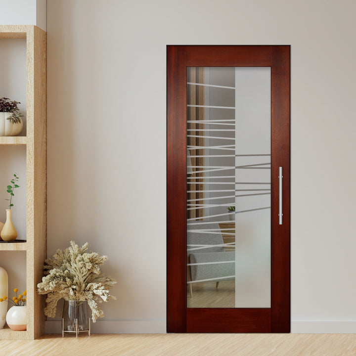 Self Closing Pivot Wooden Glass Door Pwgd - 0384 - DoorDiscounter