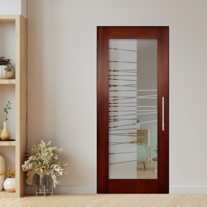 Self Closing Pivot Wooden Glass Door Pwgd - 0384 - DoorDiscounter