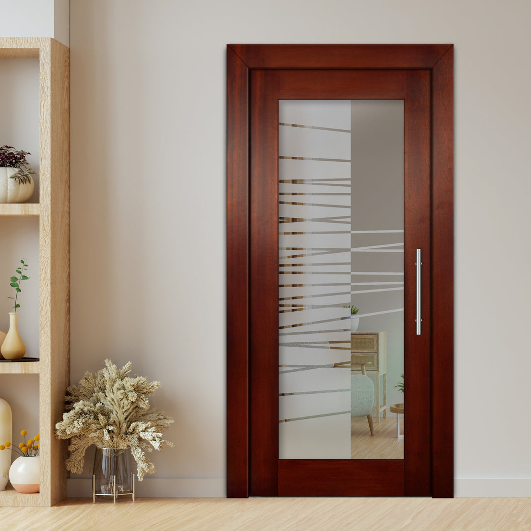 Self Closing Pivot Wooden Glass Door Pwgd - 0384 - DoorDiscounter