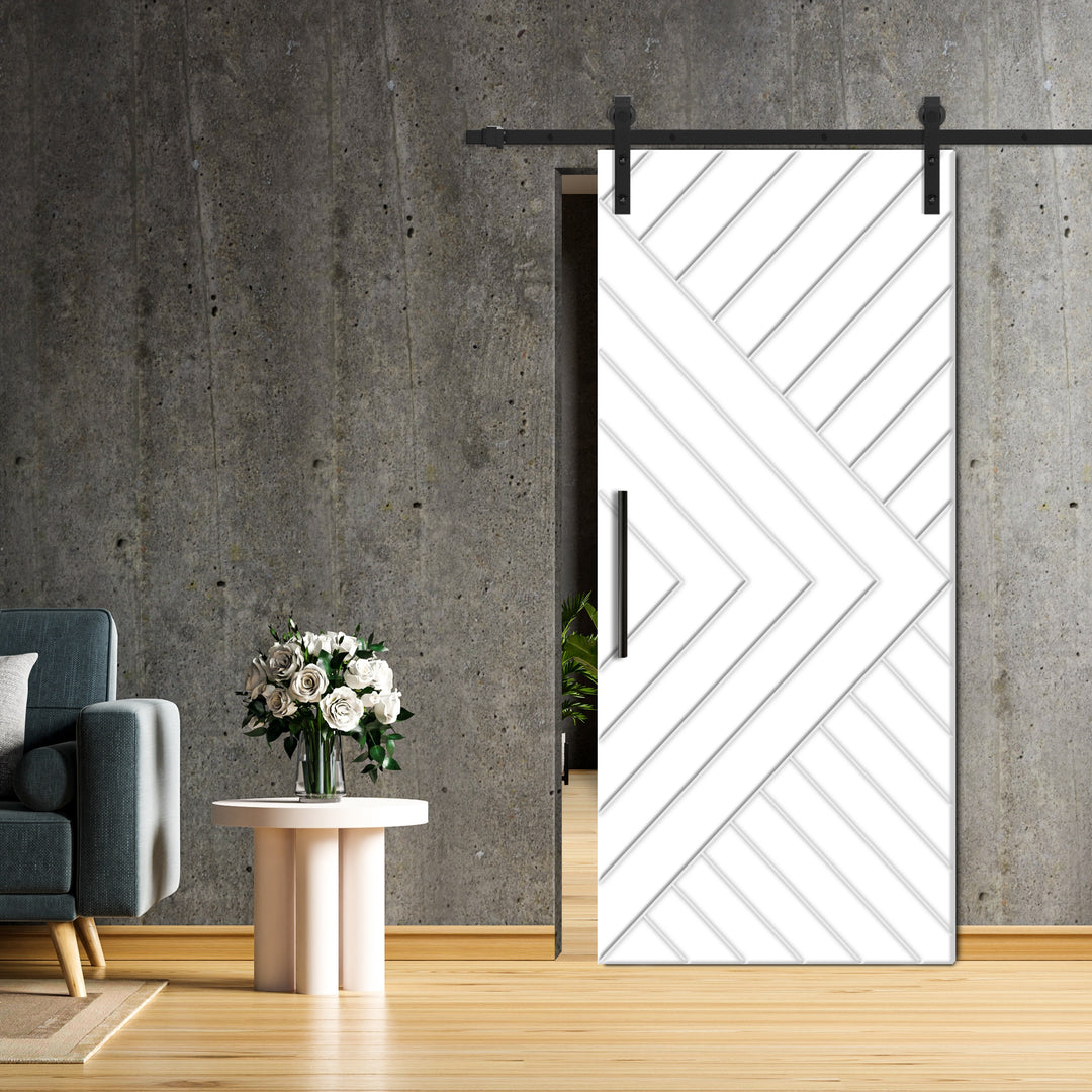 Chevron / Herringbone Wood Sliding Barn Door CHBD - 3340 - DoorDiscounter
