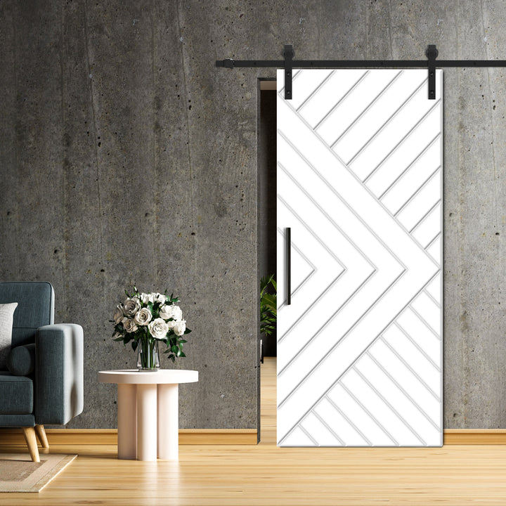 Chevron / Herringbone Wood Sliding Barn Door CHBD - 3340 - DoorDiscounter