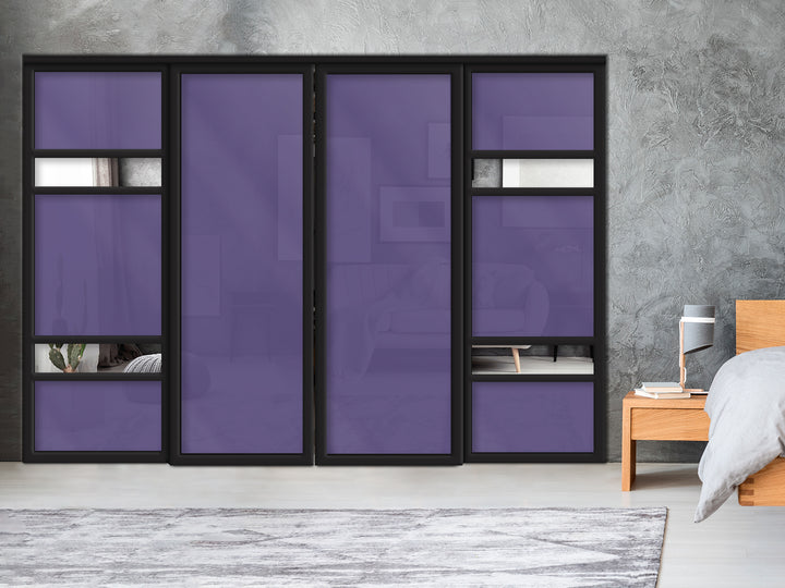 Sliding Bypass Closet Door with Glass & Mirror Panel Inserts MBS4 - 0551 - DoorDiscounter