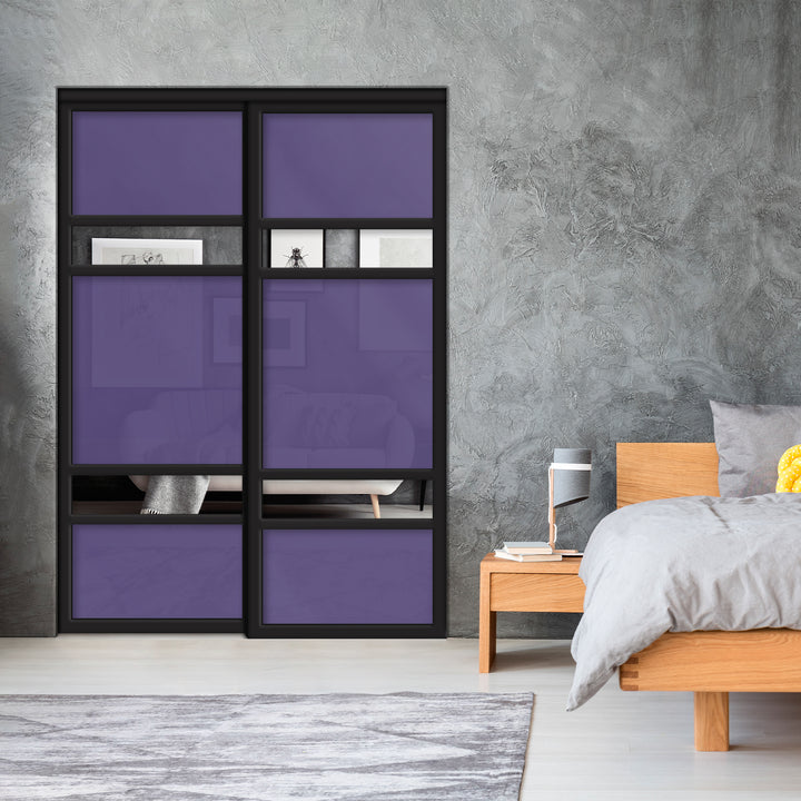 Sliding Bypass Closet Door with Glass & Mirror Panel Inserts MBS2 - 0544 - DoorDiscounter