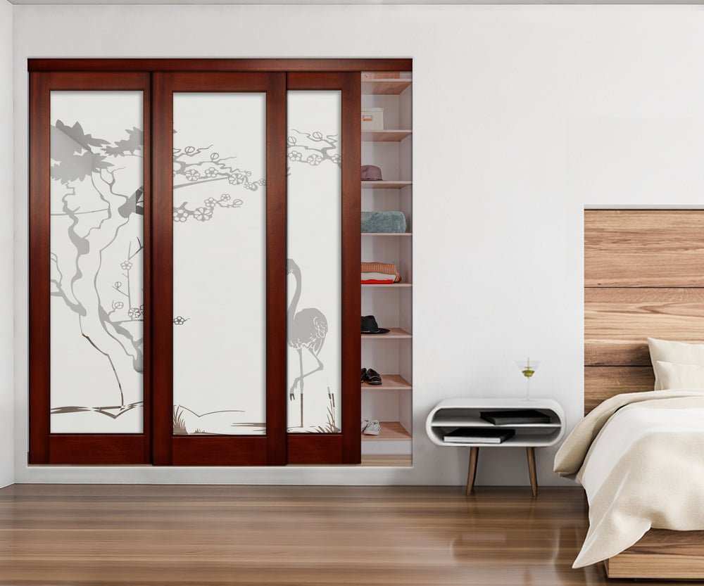 3 Leaf Mirror Effect Bypass Closet Door MEC3 - 0185 - DoorDiscounter