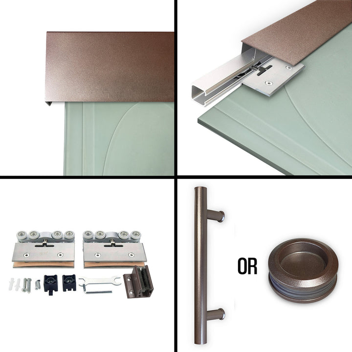 Double Sliding Glass Barn Door A100 SGB2 - 3740 - DoorDiscounter