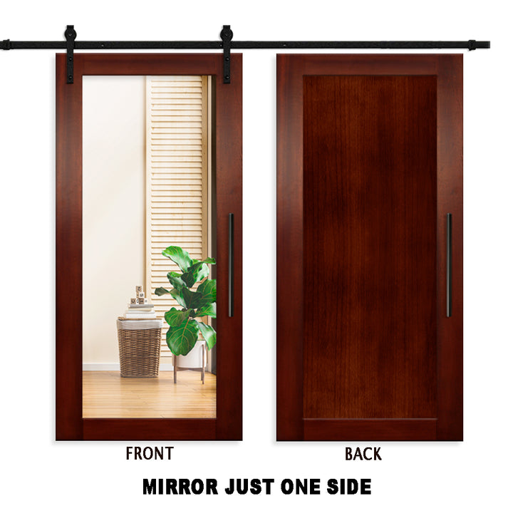 MIRROR SLIDING BARN DOOR WITH MIRROR PANEL MSPM - 3800 - DoorDiscounter