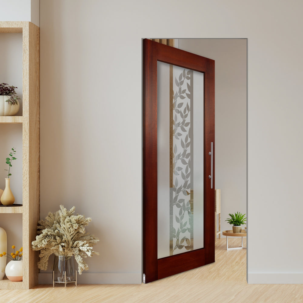 Self Closing Pivot Wooden Glass Door Pwgd - 0386 - DoorDiscounter