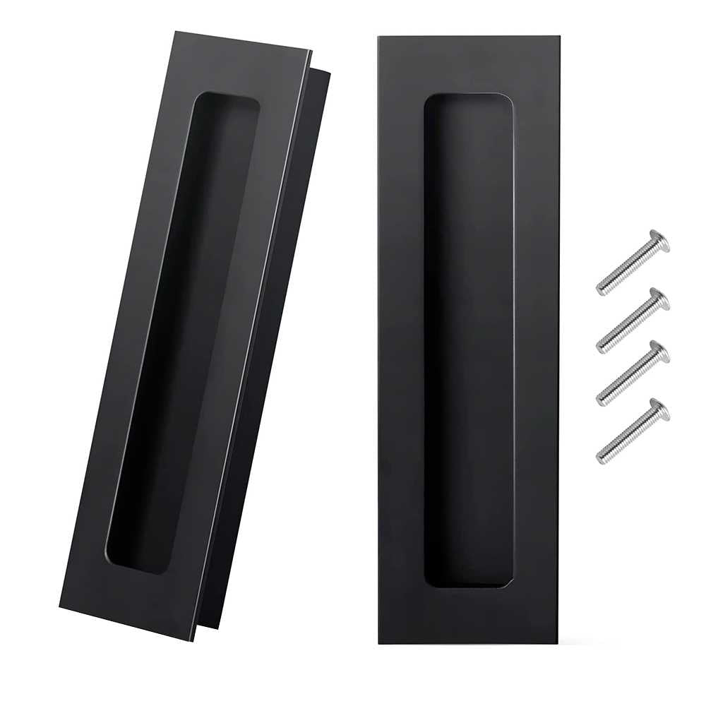 2 units -Stainless steel handles, black color recessed for doors KNKB - 3135 - DoorDiscounter