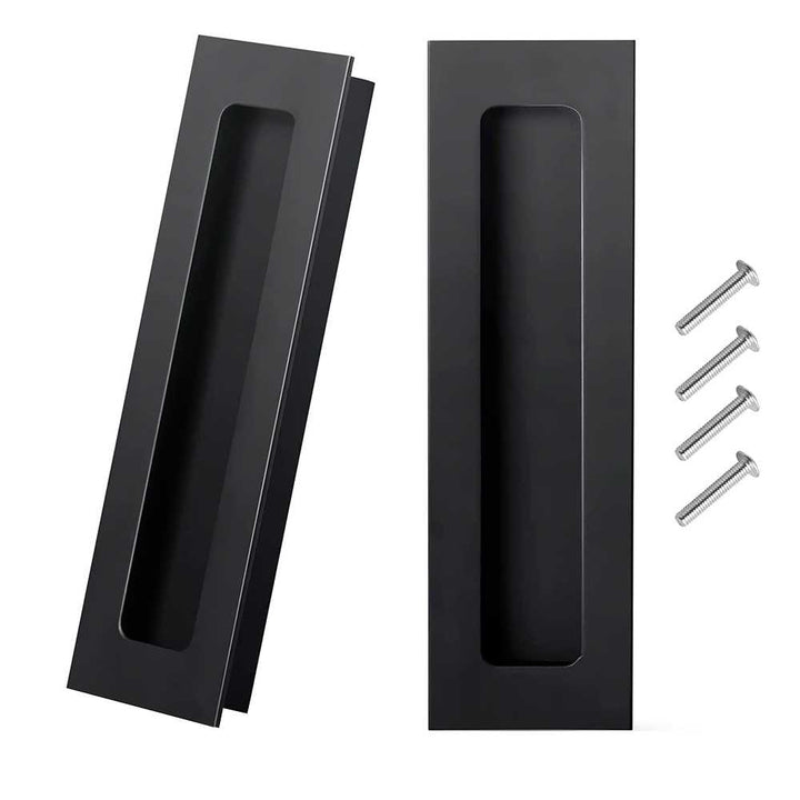 2 units -Stainless steel handles, black color recessed for doors KNKB - 3135 - DoorDiscounter