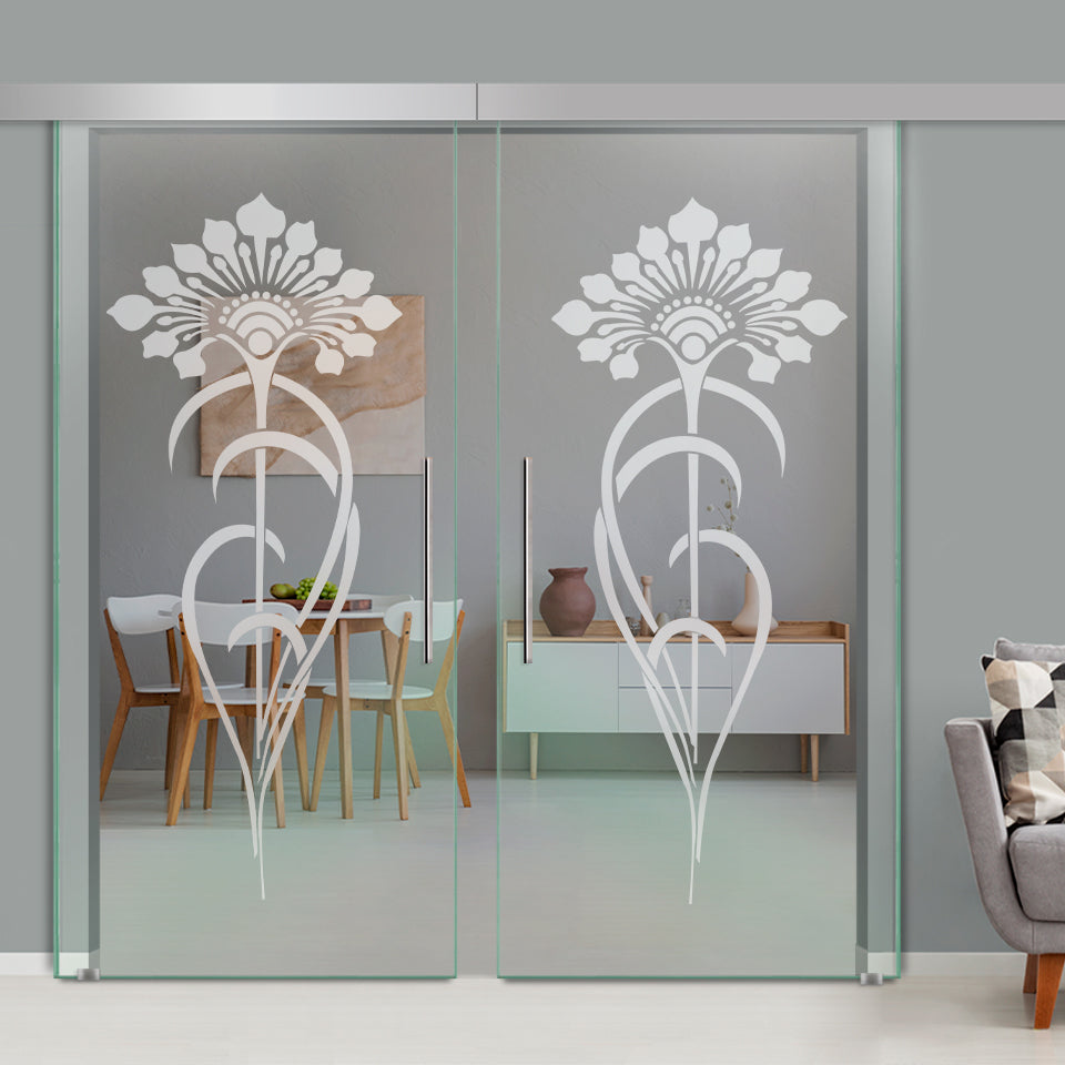 Double Sliding Glass Barn Door A100 SGB2 - 3762 - DoorDiscounter