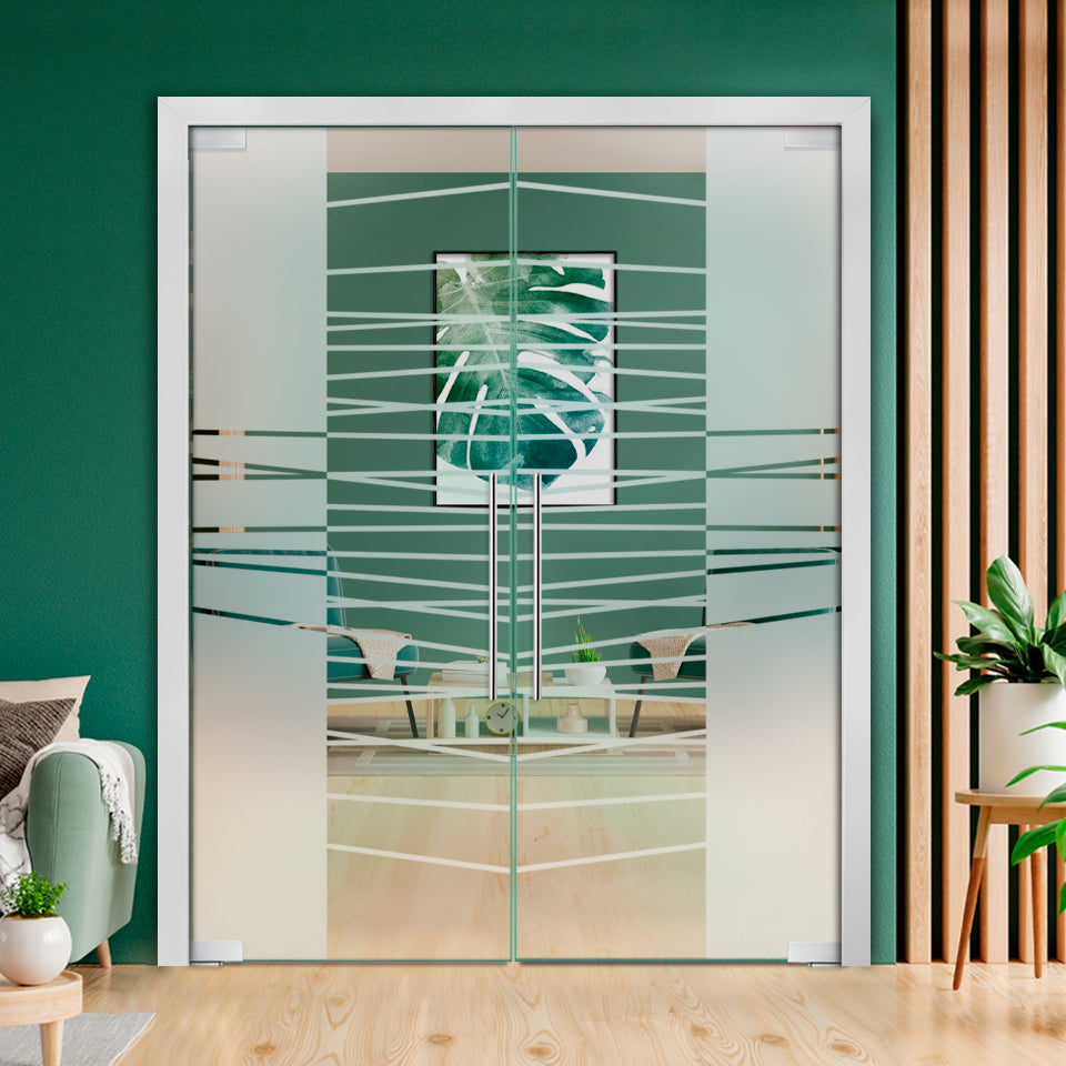 Frameless Double Pivot Glass Door with Self Closing Pivot Hinges FDPG - 2261 - DoorDiscounter
