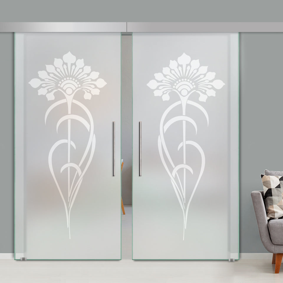 Double Sliding Glass Barn Door A100 SGB2 - 3762 - DoorDiscounter