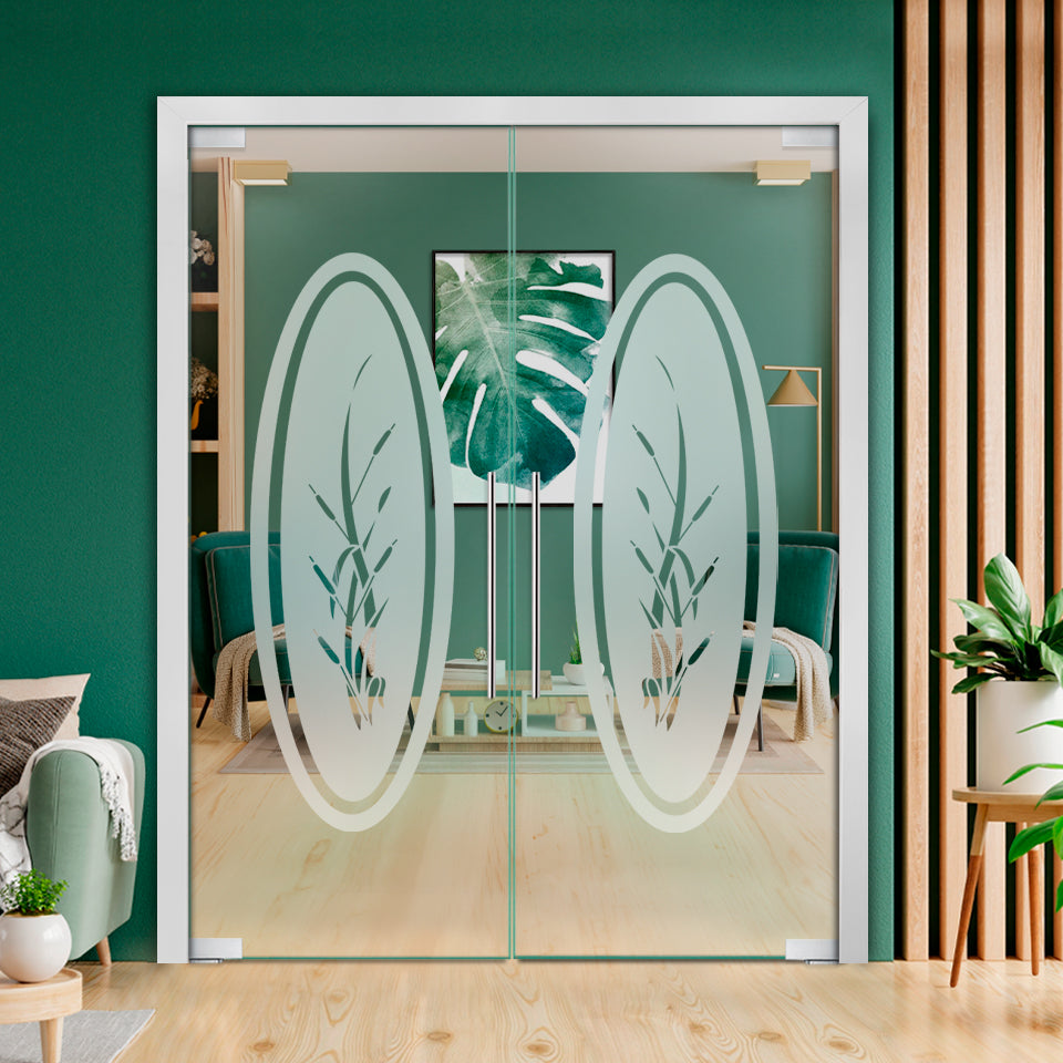Frameless Double Pivot Glass Door with Self Closing Pivot Hinges FDPG - 2264 - DoorDiscounter