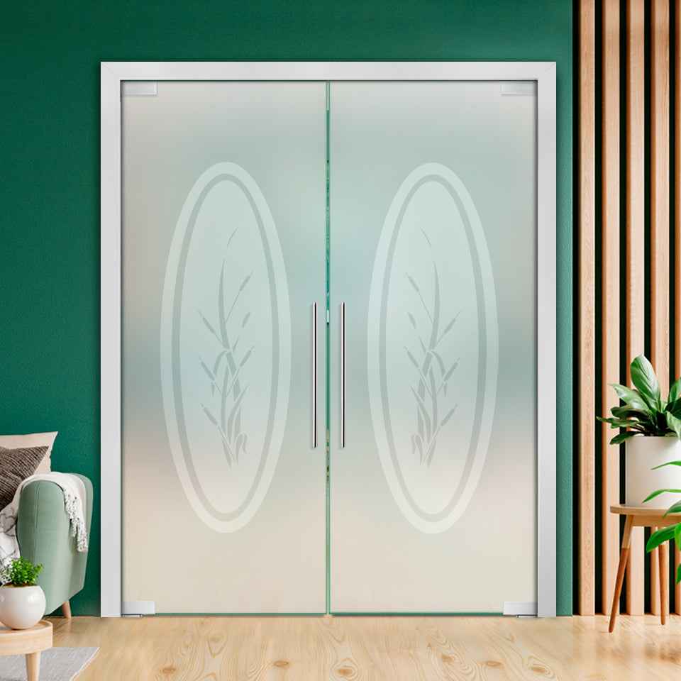 Frameless Double Pivot Glass Door with Self Closing Pivot Hinges FDPG - 2264 - DoorDiscounter