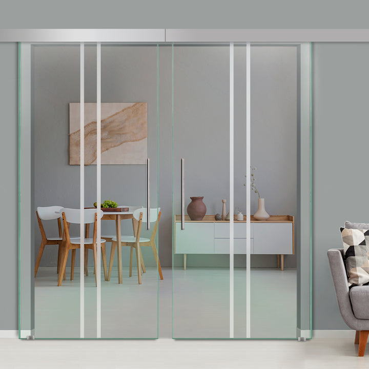 Double Sliding Glass Barn Door A100 SGB2 - 3765 - DoorDiscounter