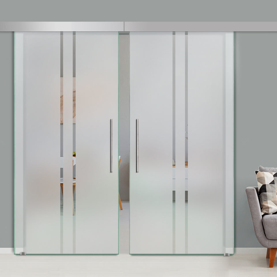 Double Sliding Glass Barn Door A100 SGB2 - 3765 - DoorDiscounter