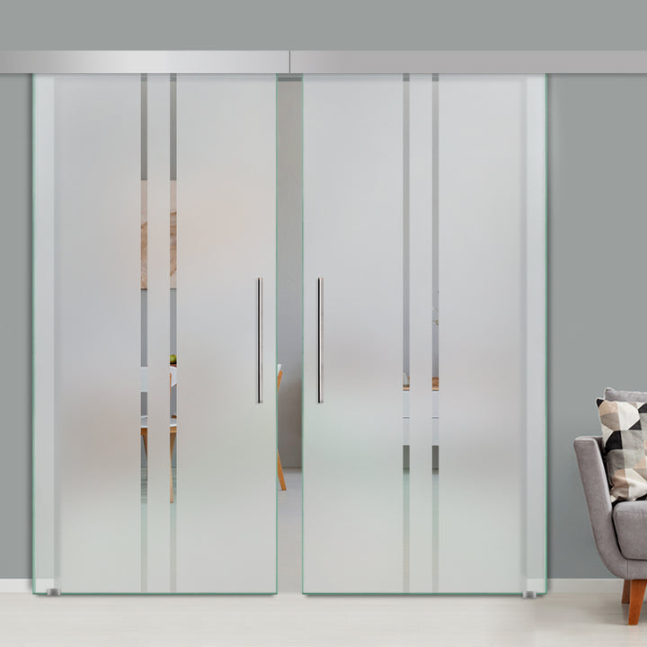 Double Sliding Glass Barn Door A100 SGB2 - 3765 - DoorDiscounter