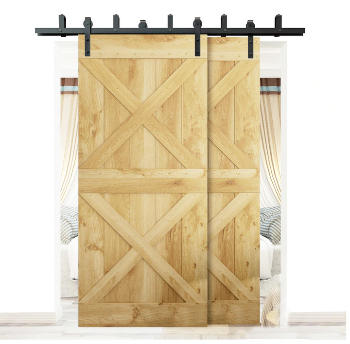 Carbon Steel Sliding Wood Barn Door Hardware Kit ADGW - 3407 - DoorDiscounter