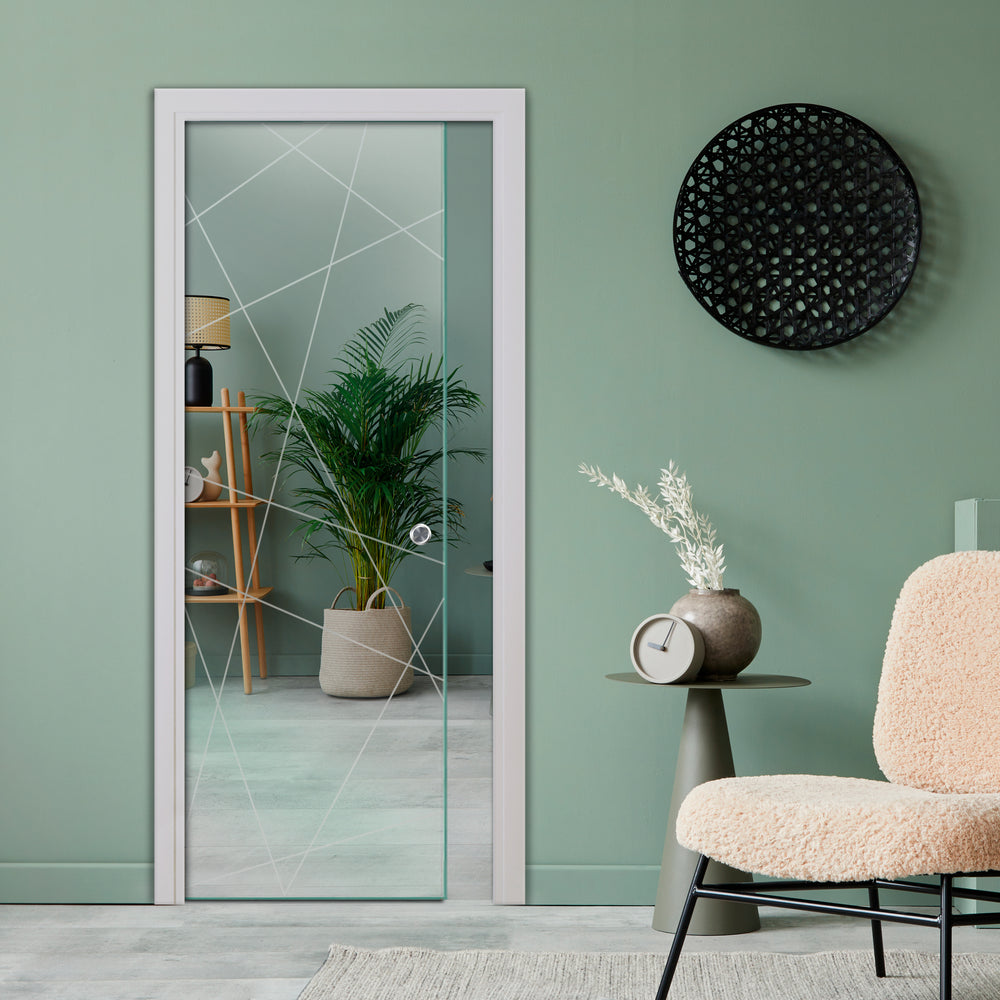 SLIDING POCKET GLASS DOOR WITH TRACK SYSTEM SPTS - 2544 - DoorDiscounter