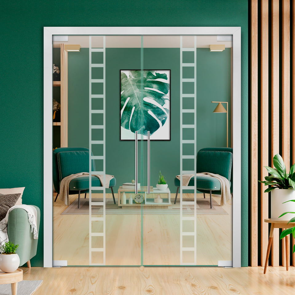 Frameless Double Pivot Glass Door with Self Closing Pivot Hinges FDPG - 2266 - DoorDiscounter