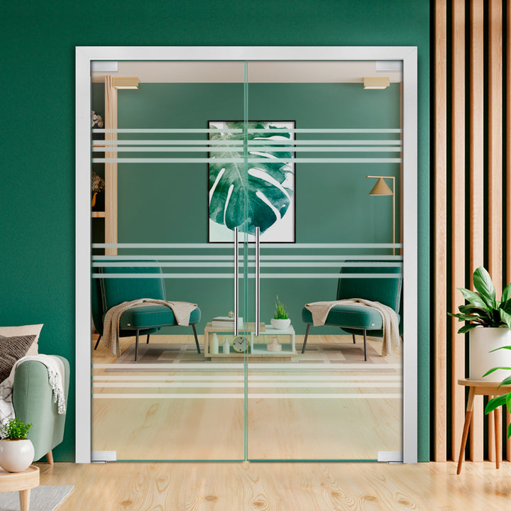 Frameless Double Pivot Glass Door with Self Closing Pivot Hinges FDPG - 2269 - DoorDiscounter