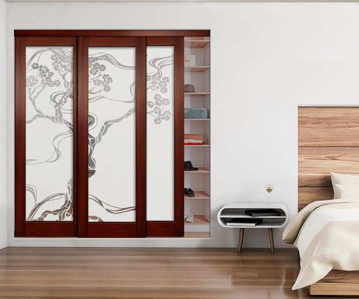 3 Leaf Mirror Effect Bypass Closet Door MEC3 - 0186 - DoorDiscounter