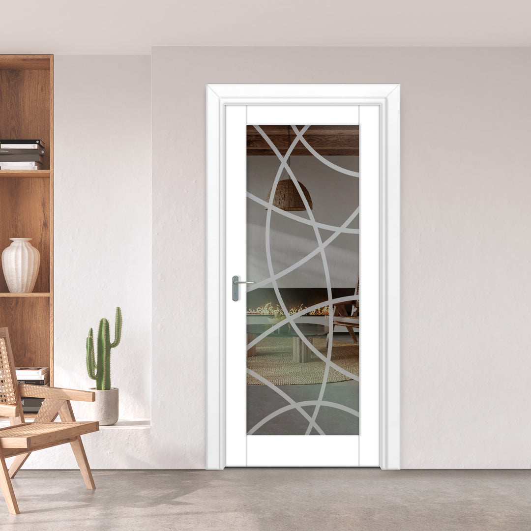 INTERIOR DOOR WITH FROSTED GLASS PANEL IDGP -0239 - DoorDiscounter