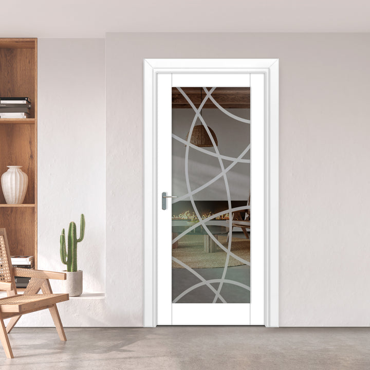INTERIOR DOOR WITH FROSTED GLASS PANEL IDGP -0239 - DoorDiscounter