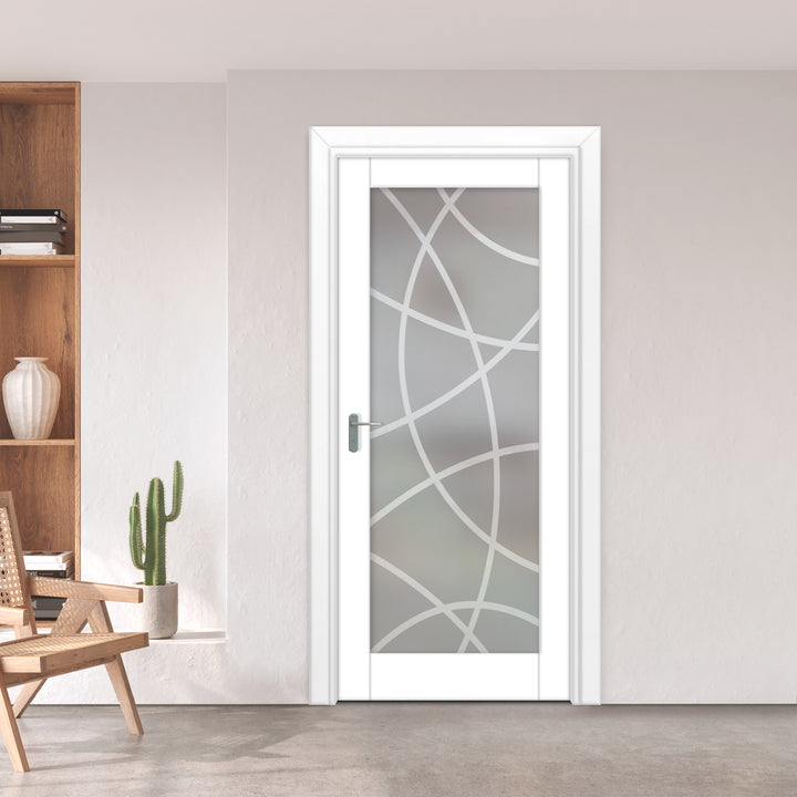 INTERIOR DOOR WITH FROSTED GLASS PANEL IDGP -0239 - DoorDiscounter