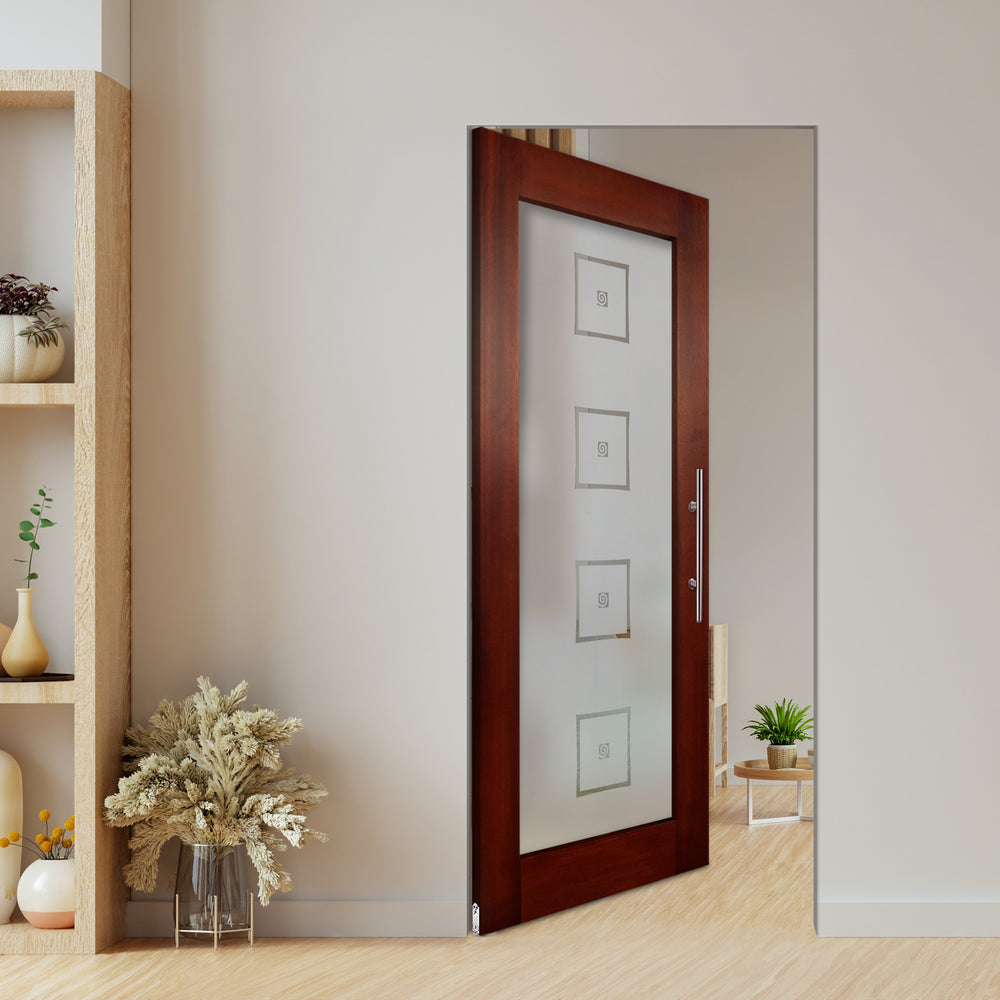 Self Closing Pivot Wooden Glass Door Pwgd - 0807 - DoorDiscounter