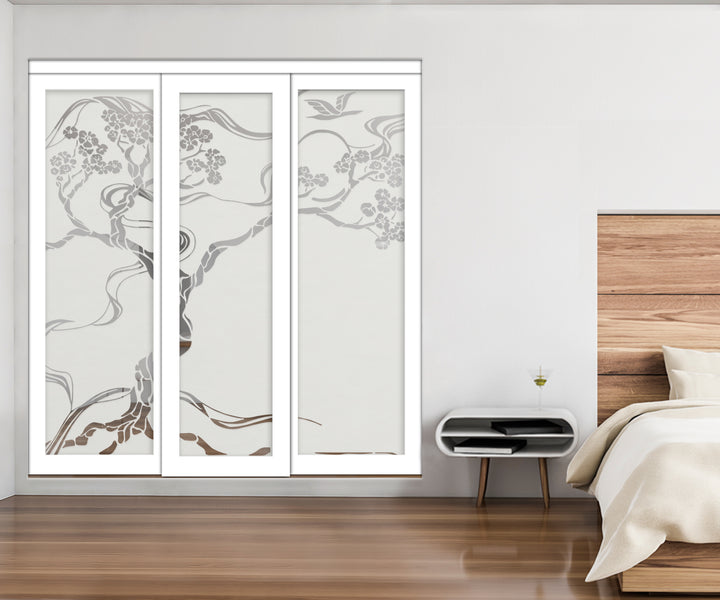 3 Leaf Mirror Effect Bypass Closet Door MEC3 - 0186 - DoorDiscounter