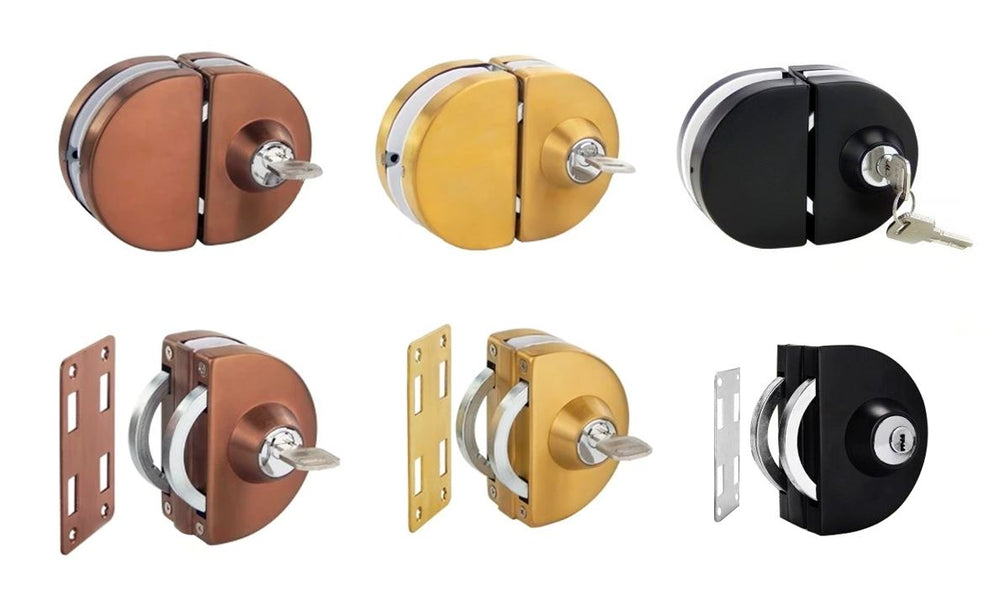Stainless Steel Half Circle Entrance Frameless Glass Door Lock KNUW - 3184 - DoorDiscounter