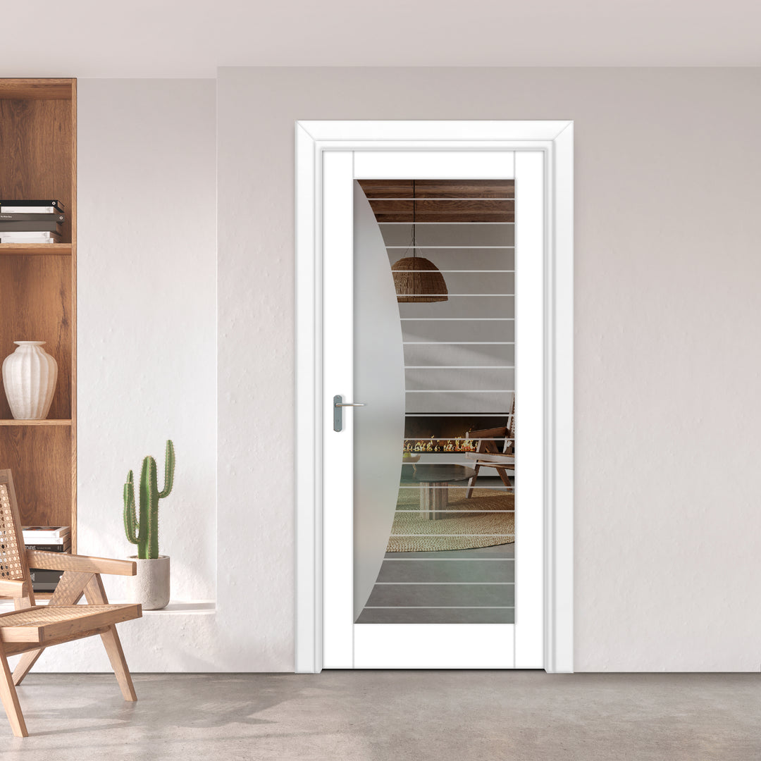 INTERIOR DOOR WITH FROSTED GLASS PANEL IDGP - 0088 - DoorDiscounter