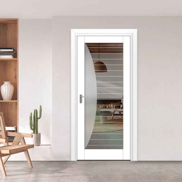 INTERIOR DOOR WITH FROSTED GLASS PANEL IDGP - 0088 - DoorDiscounter