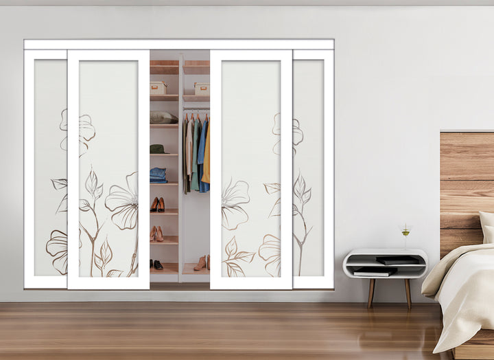 4 Leaf Mirror Effect Bypass Closet Door MEC4 - 0206 - DoorDiscounter