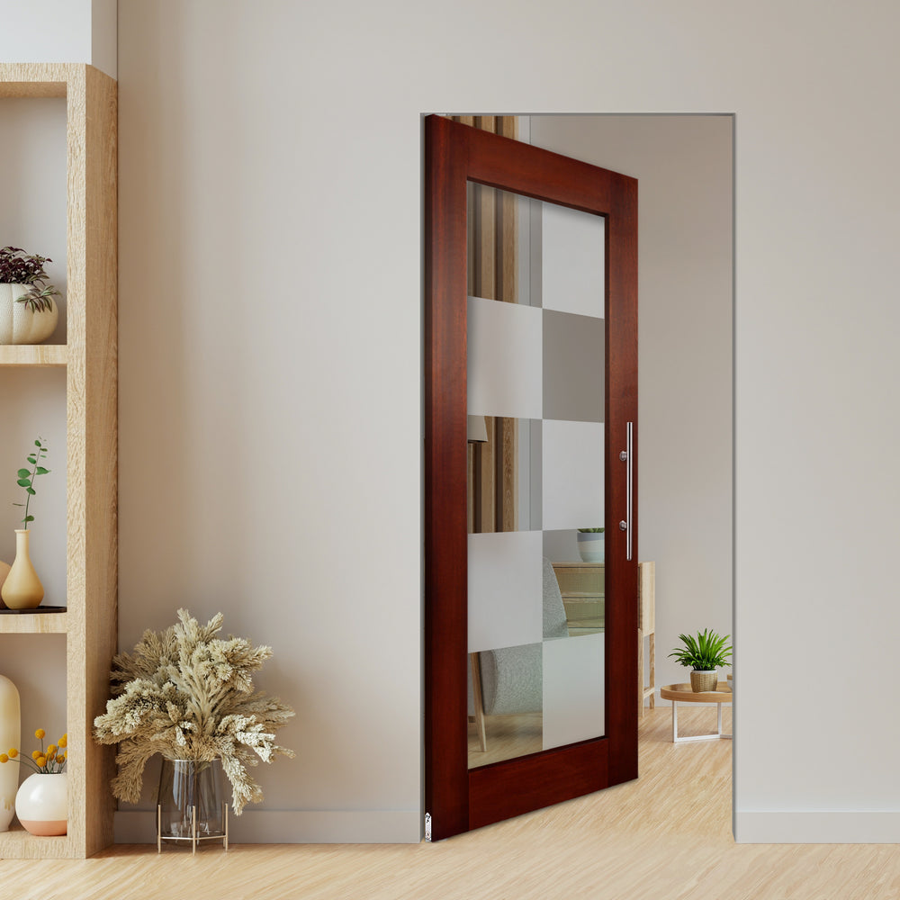 Self Closing Pivot Wooden Glass Door Pwgd - 0394 - DoorDiscounter