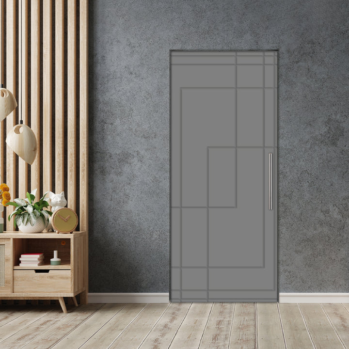 Self Closing Pivot Door with CNC Engraving Design PMR1 - 0622 - DoorDiscounter