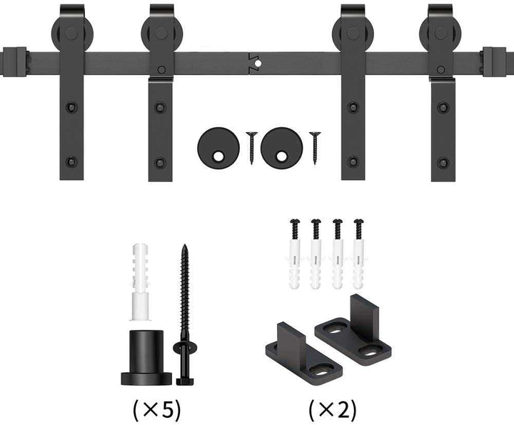 Carbon Steel Sliding Wood Barn Door Hardware Kit CSHK - 3432 - DoorDiscounter