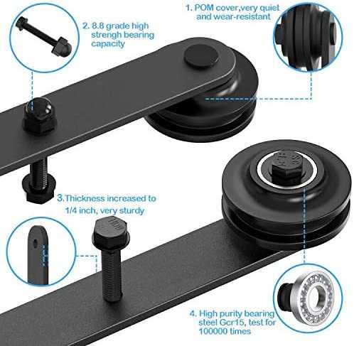 Carbon Steel Sliding Wood Barn Door Hardware Kit ADTA - 3468 - DoorDiscounter