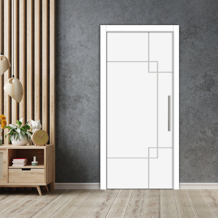 Self Closing Pivot Door with CNC Engraving Design PMR1 - 0623 - DoorDiscounter