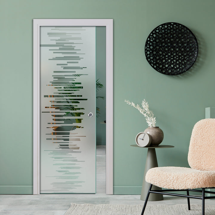 SLIDING POCKET GLASS DOOR WITH TRACK SYSTEM SPTS - 2570 - DoorDiscounter