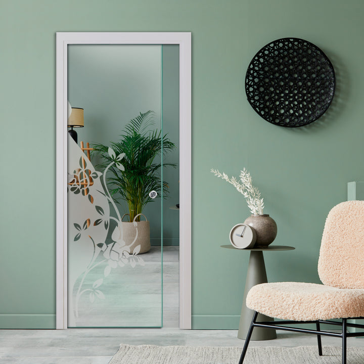 SLIDING POCKET GLASS DOOR WITH TRACK SYSTEM SPTS - 2519 - DoorDiscounter