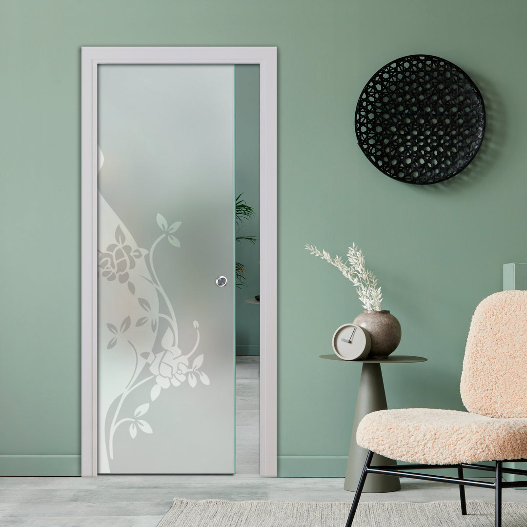 SLIDING POCKET GLASS DOOR WITH TRACK SYSTEM SPTS - 2519 - DoorDiscounter