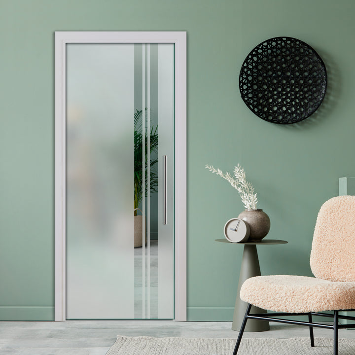 SLIDING POCKET GLASS DOOR WITH TRACK SYSTEM SPTS - 2558 - DoorDiscounter